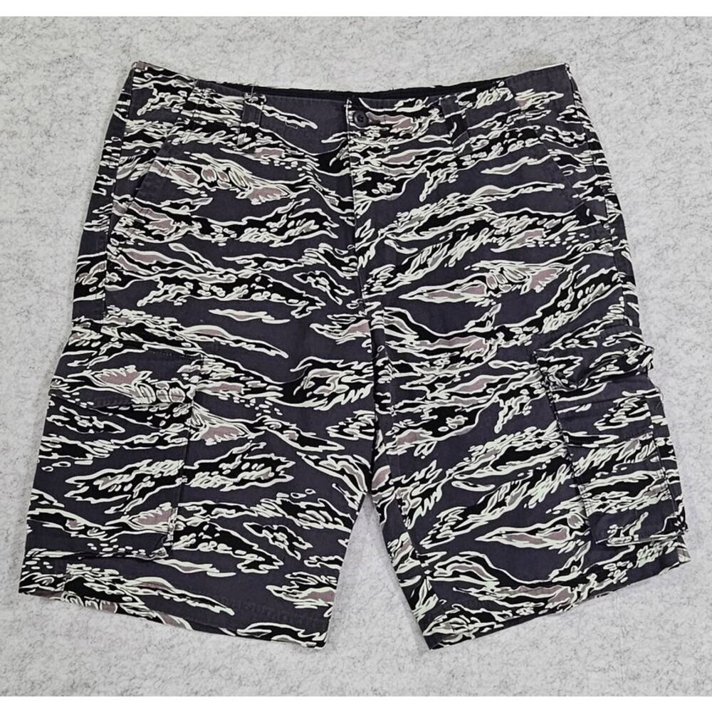 Waimea Cargo Camo Shorts, Streetwear, Urban, Black White, Gray Mens Sz 36